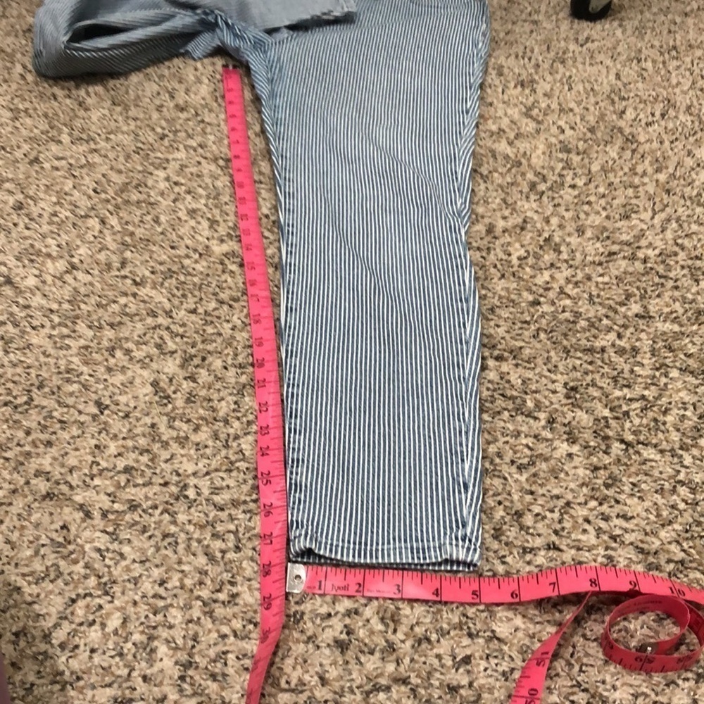 Madewell 9” Mid Rise Skinny Jeans Size 29 Blue White Striped - Picture 6 of 11